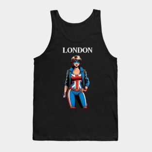 London England Female Comic Book Super Hero Tank Top